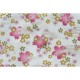 coupon tissu Japonais 55x49cm petite sakura fleur doré ivoire 103 [HOSHIZAKURA]