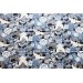 coupon tissu Japonais 55x49cm grue pin fleur argenté bleu noir 104 [SEIGAIHA2]