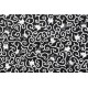 coupon tissu Japonais 55x49cm chat arabesque noir 105 [KARAKUSA NEKO]