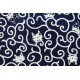coupon tissu Japonais 55x49cm chat arabesque bleu encre 106 [KARAKUSA NEKO]