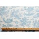 tissu coupon : Toile de Jouy MINI PASTORALE (petit, turquoise fd ivoire)