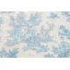 tissu coupon : Toile de Jouy MINI PASTORALE (petit, turquoise fd ivoire)