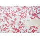 coupon 70x50 tissu Toile de Jouy MINI MESANGE (petit, rouge fd blanc)