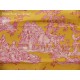 SC2 : Tissu 150L Delices des 4 saisons (toile, rose fond jaune) par 50cm