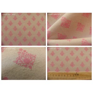 tissu coupon / par 50cm : RATNA rose fond beige