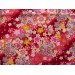 coupon tissu Japonais 55x49cm sakura fleur doré rouge 3 [MANKAI]