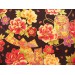 coupon tissu Japonais 55x49cm boite éventail fleur doré noir 8 [TANZAKU]