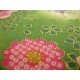 coupon tissu Japonais traditionnel 55x49cm fleuri doré fond vert 17