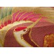 coupon tissu Japonais traditionnel 55x49cm fleuri doré fond rose clair 19