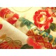 coupon tissu Japonais traditionnel 55x49cm fleuri doré fond crème 22