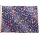 coupon tissu Chirimen Japonais traditionnel 35x24cm fleuri fond bleu 34