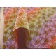 coupon tissu Chirimen Japonais traditionnel 35x24cm fleuri fond multicouleur 35