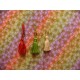coupon tissu Chirimen Japonais traditionnel 35x24cm fleuri fond multicouleur 35