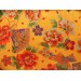 coupon tissu Japonais 55x49cm boite éventail fleur doré orange 40 [TANZAKU]
