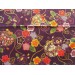 coupon tissu Japonais 55x49cm ballon fleur doré violet 48 [TEMARI]