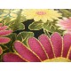 coupon tissu Japonais traditionnel 55x49cm fleuri doré fond noir 49