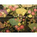 coupon tissu Japonais 55x49cm éventail fleur doré noir 49 [KINSEN]