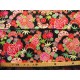coupon tissu Japonais traditionnel 55x49cm fleuri doré fond noir 50