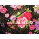 coupon tissu Japonais traditionnel 55x49cm fleuri doré fond noir 51