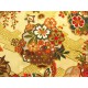coupon tissu Japonais traditionnel 55x49cm fleuri doré fond crème 53