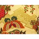 coupon tissu Japonais traditionnel 55x49cm fleuri doré fond crème 53