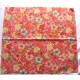 coupon tissu Chirimen Japonais traditionnel 55x49cm fleuri doré fond rose 57
