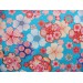 coupon tissu crêpe Chirimen Japonais 55x49cm sakura fleur aqua 58 [C-KANOKO]