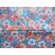 coupon tissu Chirimen Japonais traditionnel 55x49cm fleuri doré fond aqua 58