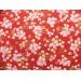 coupon tissu Japonais 55x49cm petite sakura fleur doré rouge 60 [HOSHIZAKURA]
