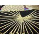 coupon tissu Japonais traditionnel 55x49cm grue fleuri doré fond noir 67