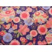 coupon tissu Japonais 55x49cm ballon fleur doré bleu violet 71