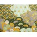 coupon tissu Japonais 55x49cm nuage fleur doré vert 72 [UNMON]