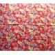 coupon tissu Japonais traditionnel 55x49cm fleuri doré fond rouge 75