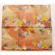 coupon tissu Japonais traditionnel 55x49cm fleuri doré fond rose beige 76