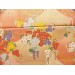 coupon tissu Japonais 55x49cm glycine fleur doré rose beige 76 [KINRAN]