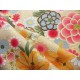 coupon tissu Japonais traditionnel 55x49cm chariot ballon fleuri dore fond creme 78