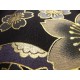 coupon tissu Japonais traditionnel 55x49cm chariot boite fleuri dore noir 82
