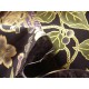coupon tissu Japonais traditionnel 55x49cm chariot boite fleuri dore noir 82