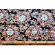 coupon tissu Japonais 55x49cm fleur doré noir 92 [RINBU]
