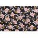 coupon tissu Japonais 55x49cm petite sakura fleur doré noir 95 [HOSHIZAKURA]