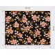 coupon tissu Japonais 55x49cm petite sakura fleur doré noir 95 [HOSHIZAKURA]
