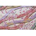 coupon tissu crêpe Chirimen Japonais 55x49cm fleur doré rose iv 99 [C-NAGARE]