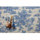 tissu coupon : Toile de Jouy MINI PASTORALE (petit, bleu fd beige)