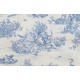 tissu coupon : Toile de Jouy MINI PASTORALE (petit, bleu fd ivoire)