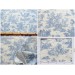 coupon tissu Toile de Jouy MINI PASTORALE (petit, bleu fd ivoire)