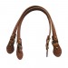 Paire d'anses poignées de sac avec boucle cuir synthétique 1.8x43cm (camel)