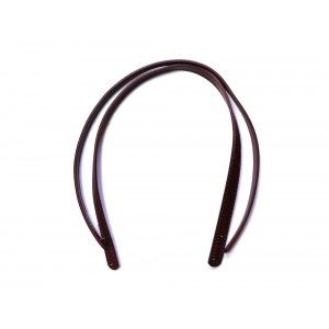 Paire d'anses poignées de sac cuir synthétique sans boucle 1.8x62cm (marron)